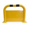 Arceau de sécurité jaune et noir avec plinthe de protection L. 750 x l. 600 mm