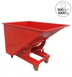 Benne auto basculante rouge 500-1000L