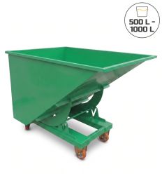 Benne auto basculante verte 500-1000L