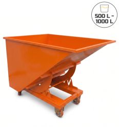 Benne auto basculante orange 500-1000L