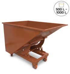 Benne auto basculante marron 500-1000L