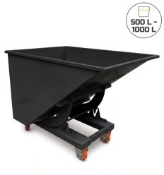 Benne auto basculante noire 500-1000L