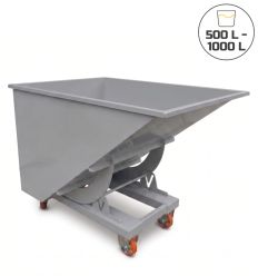Benne auto basculante grise 500-1000L