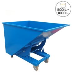 Benne auto basculante bleue 500-1000L