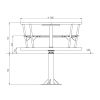 Dimensions Tourniquet aluminium à banquette