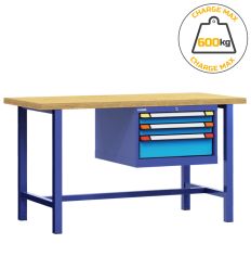 Établi d'atelier en acier 3 tiroirs, 3 tiroirs superposés