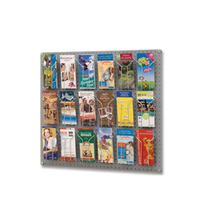 Panneau mural perforé 18 porte brochures 1/3 A4