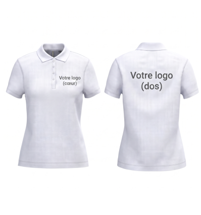 Polo femme personnalisable blanc