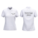 Photo : Polo personnalisé entreprise femme XS - Cœur - Blanc