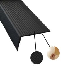 Nez de marche noir adhésif en pvc souple
