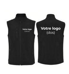 Veste softshell noir professionnel sans manche