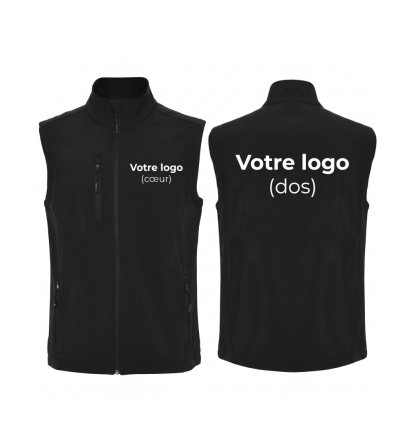 Veste softshell noir professionnel sans manche