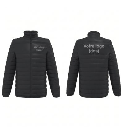 Doudoune noir personnalisée entreprise​ homme