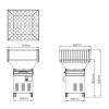 Dimensions table aspirante menuiserie 800 x 800 mm