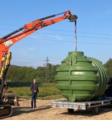 Déchargement de la cuve 3000 L