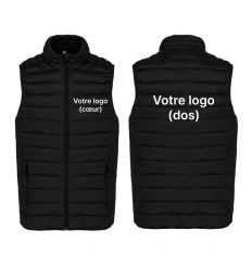 Doudoune noire sans manche personnalisé entreprise homme