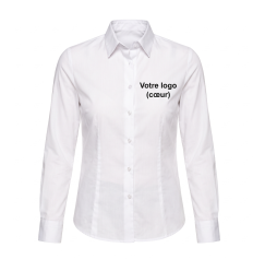 Chemise blanche entreprise personnalisée femme