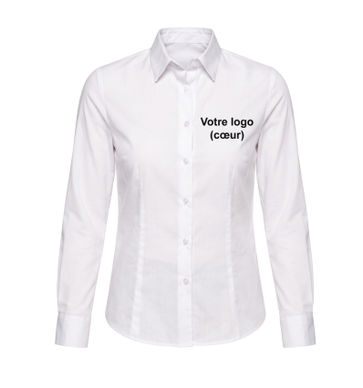 Chemise blanche entreprise personnalisée femme