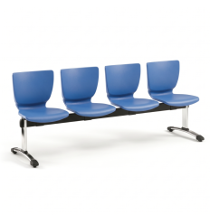 Siège sur poutre design bleu 4 places