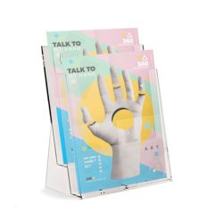 Porte brochure transparents 2 cases