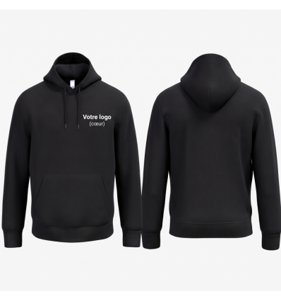 Sweat shirt noir pour entreprise​ à capuche personnalisé