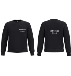 Sweat shirt noir entreprise​ col rond personnalisé