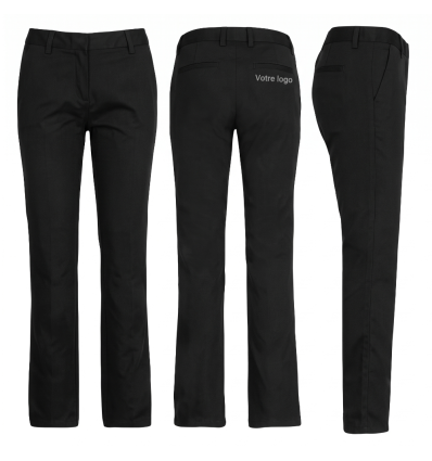 Pantalon noir pour entreprise personnalisé femme