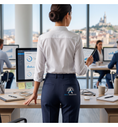 Pantalon entreprise avec logo personnalisé femme