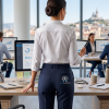 Pantalon entreprise avec logo personnalisé femme