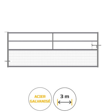 Barrière de prairie grillagée 3 m