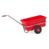 Char à bras à 2 roues galvanisé, cuvette plastique rouge 90 litres