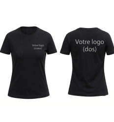 Tee shirt personnalisé logo entreprise noir femme
