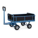 Photo : Char à bras charge lourde 4 roues 4 ridelles pleines Gonflables - 1140 x 740 mm - Sans
