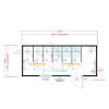 plan bungalow sanitaire 6 mètres