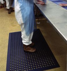 Tapis antifatigue agroalimentaire bleu