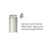 Tête détachable du potelet inox, équipée d'une tige de scellement pour l'option remplissage béton anti-bélier