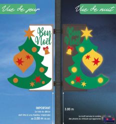 Décoration rétroréfléchissante Bon Noël lumineux jour et nuit
