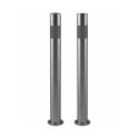 Photo : Potelet Inox à bande réfléchissante sur platine 1000 mm - Tête bombée - Ø 60 mm - Microbillée