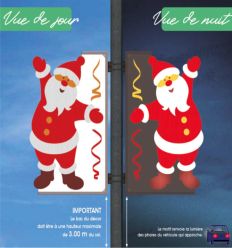 Déco rétroréfléchissante Père Noël avec luminosité de jour comme de nuit