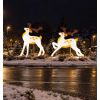Mise en situation décoration rétroréfléchissante Rennes de Noël Blanc