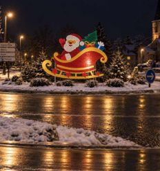 Mise en situation décoration rétroréfléchissante Traineau du Père Noël