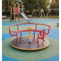 Photo : Tourniquet aire de jeux bois et métal - 3 à 6 places 3 places