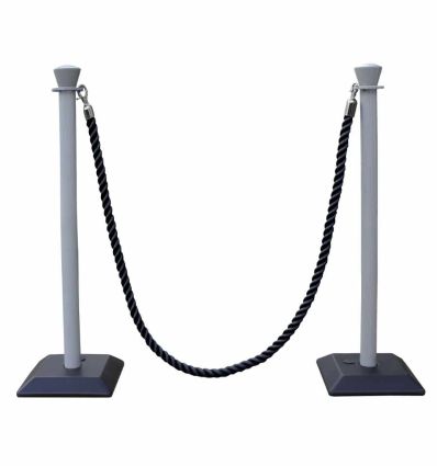 Poteau de guidage gris avec corde