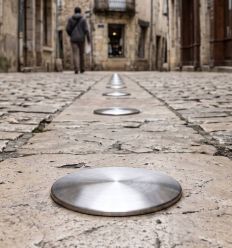 Clou de rue et parking en inox brossé Diamètre 80, 100, 120, 150 et 200 mm