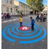 Thermocollé cours de récréation en forme de labyrinthe rond