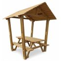 Photo : Table de pique nique avec toit​ en bois résineux Modèle standard