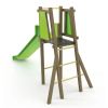 Toboggan professionnel bois Vert de dos - Hauteur 1,3