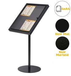 Porte menu sur pied noir mat ou martelé