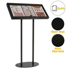 Porte menu sur pied 3xA4