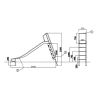 Dimensions Toboggan en inox pour aire de jeux